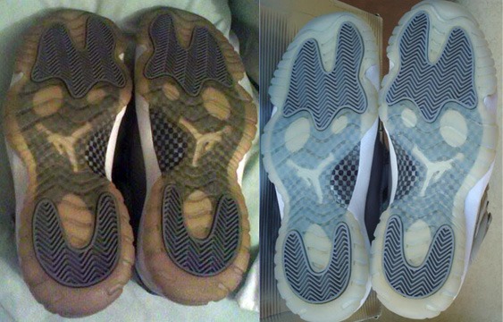 how to get rid of yellowing on jordan 11