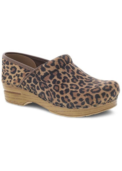 Dansko Professional Leopard Suede Nursing Clogs | Scrubs &amp; Beyond