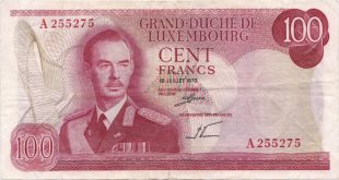 100 Luxembourg Francs banknote 1970 - Exchange yours for cash today